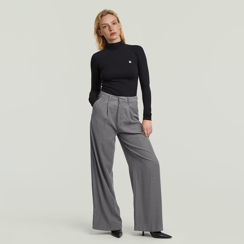 G-STAR Outlet Fluid Wide Leg Pants Grey
