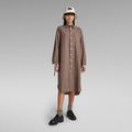 Long Shirt Dress - Brown - Women