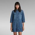 Shirt Dress - Medium blue - Women