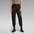 Boyfriend Tapered Cargo Pants - Black - Women