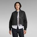 Drawstring Bomber Jacket - Black - Women