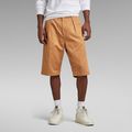 Pleated Chino Shorts - Brown - Men