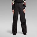 High Waist Cargo Pants - Black - Women