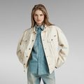 Oversized Western Jacket Evergreen - White - Women