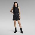 Cargo Mini Skirt - Black - Women