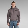 Back Print Hoodie - Grey - Men