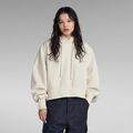 Oversized Cropped Hoodie - Beige - Women