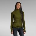 Slim Rib Mock Top - Green - Women