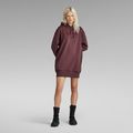 Flock Hooded Sweat Dress - Red - Women