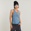 Gathered Indigo Slim Tank Top - Light blue - Women