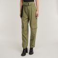 High Paperbag Pants - Green - Women