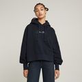 G-Script Oversized Hooded Sweater - Dark blue - Women