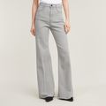 Deck Ultra High Wide Leg Jeans - Grey - Women
