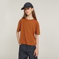 Girls Top Loose Crop - Brown - girls