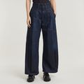 Pleated Jeans - Dark blue - Women