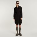 Military Shirt Dress - Black - Women