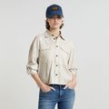 Cropped Pocket Shirt - White - Women