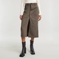 Midi Utility Skirt - Brown - Women