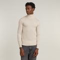 Premium Core Turtle Neck Knitted Sweater - White - Men