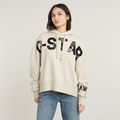 Embro Print Oversized Hoodie - White - Women