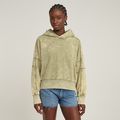 Washed Embossed Oversized Hoodie - Green - Women