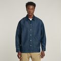 Long Pocket Boxy Fit Shirt - Dark blue - Men