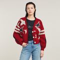 Holiday Loose Knitted Cardigan - Red - Women