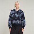 Sprayed Letters Loose Hooded Sweater - Multi color - Women