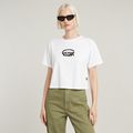 Cropped Logo Relaxed Top - White - Women