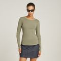 Overdyed Slim Top - Green - Women