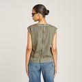 Back Zip Overdyed Top - Green - Women