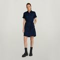 Open Back Shirt Dress - Dark blue - Women