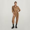 Belted Jumpsuit - Brown - Women