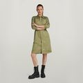 Fitted Shirt Dress - Green - Women