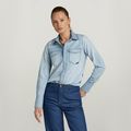 Slim Western Shirt - Light blue - Women