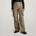 High Waist Cargo Pants - Brown - Women