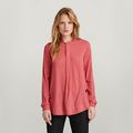 Half Placket Top - Red - Women