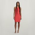 Slim Ribbed Tank Dress - Red - Women