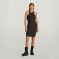 Slim Ribbed Tank Dress - Black - Women