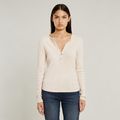 Deep V-Neck Slim Top - Pink - Women