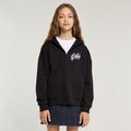 Girls Hoodie Zipp Brushed - Black - girls