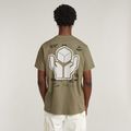 Back Graphic Loose T-Shirt - Green - Men