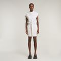 Cap Sleeve Pocket Dress - White - Women