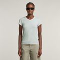 Overdyed Eyben Slim V-Neck Top - Light blue - Women