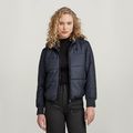 Short Padded Jacket - Dark blue - Women