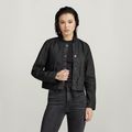 Drawstring Bomber Jacket - Black - Women