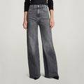 Deck Ultra High Wide Leg Jeans - Grey - Women