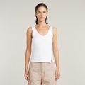 Asymmetrical Zip Slim Tank Top - White - Women