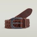 Small Zed Braided Belt - black metal/dk brown - Men