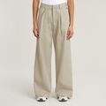 Fluid Wide Leg Pants - Beige - Women